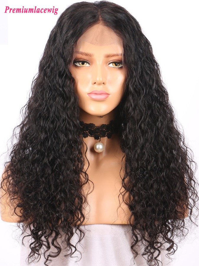 180% Density Brazilian Virgin hair Water Wave Lace front wig wholesale Human 22inch