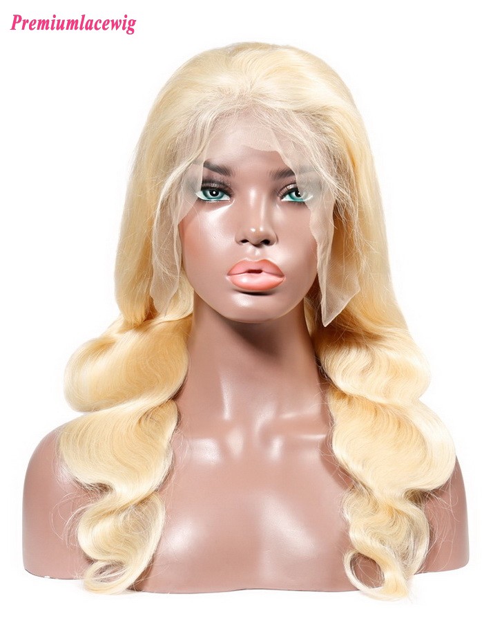 Blonde 613 360 Lace Wig Peruvian Body Wave Pre Plucked 18inch