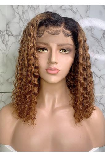 1B 30 Curly Brazilian Remy Hair Lace Wig Ombre Color Full Lace Human Hair Wigs 18inch
