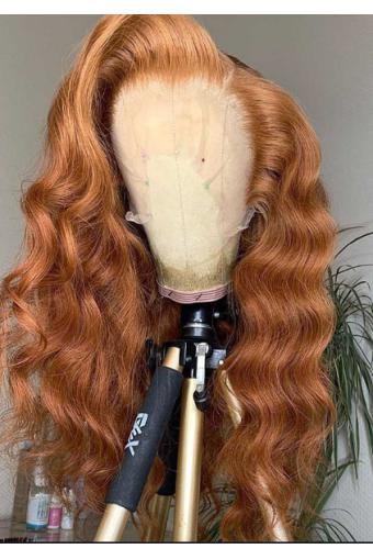 Colored #30 13x6 Lace Front Wigs For Black Women Brazilian Remy Wavy Wig With Baby Hair 18inch 150% density