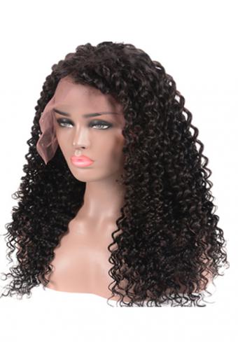 Deep Curly 360 Lace Wig Malaysian Virgin Hair 16inch 