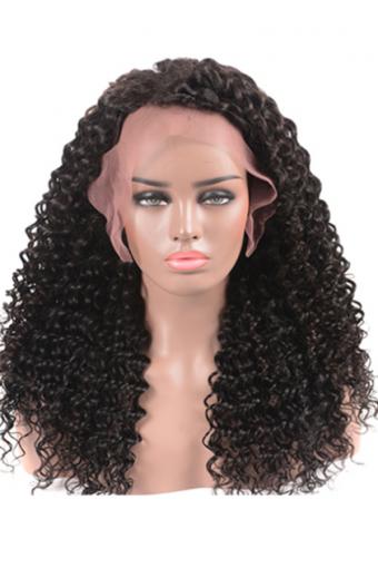 Malaysian Deep Curly Hair 360 Lace Frontal Wigs Pre Plucked 18inch