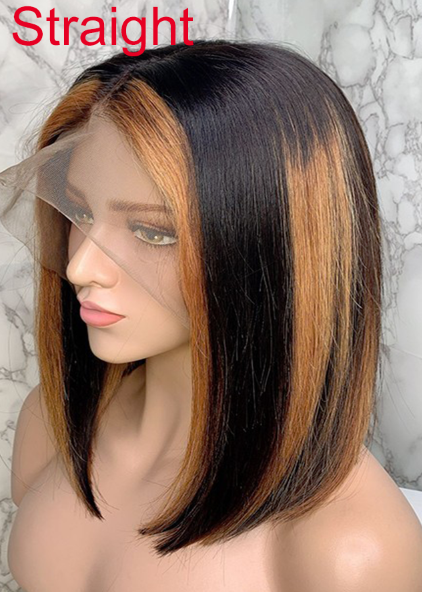 Wigs Wigs Ombre Color Blonde Full Lace Human Hair Wigs With Baby Hair T1B 27 150 Density 14inch.