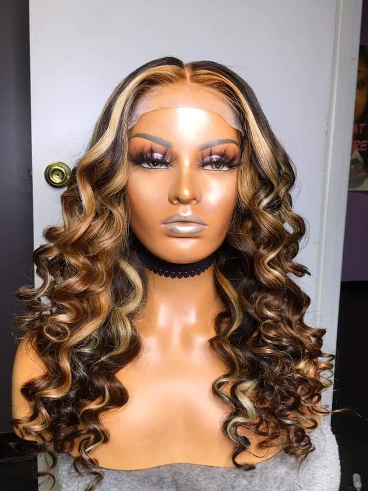 Lace Front Human Hair Wigs Honey Blonde Lace Front Wigs Ombre 18inch 150% Density 