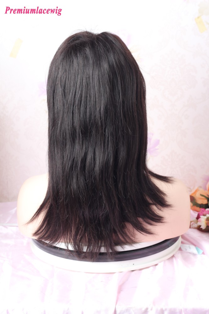 14inch Natural Color Straight Glueless Full Lace Wig