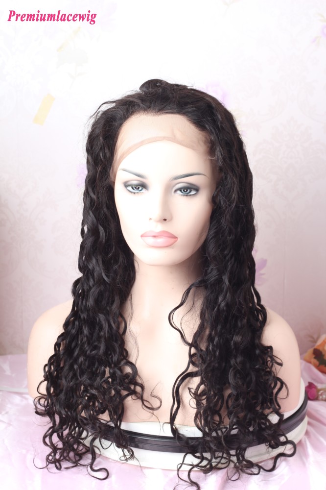 22inch Natural Color Loose Wave Glueless Full Lace Human Hair Wig