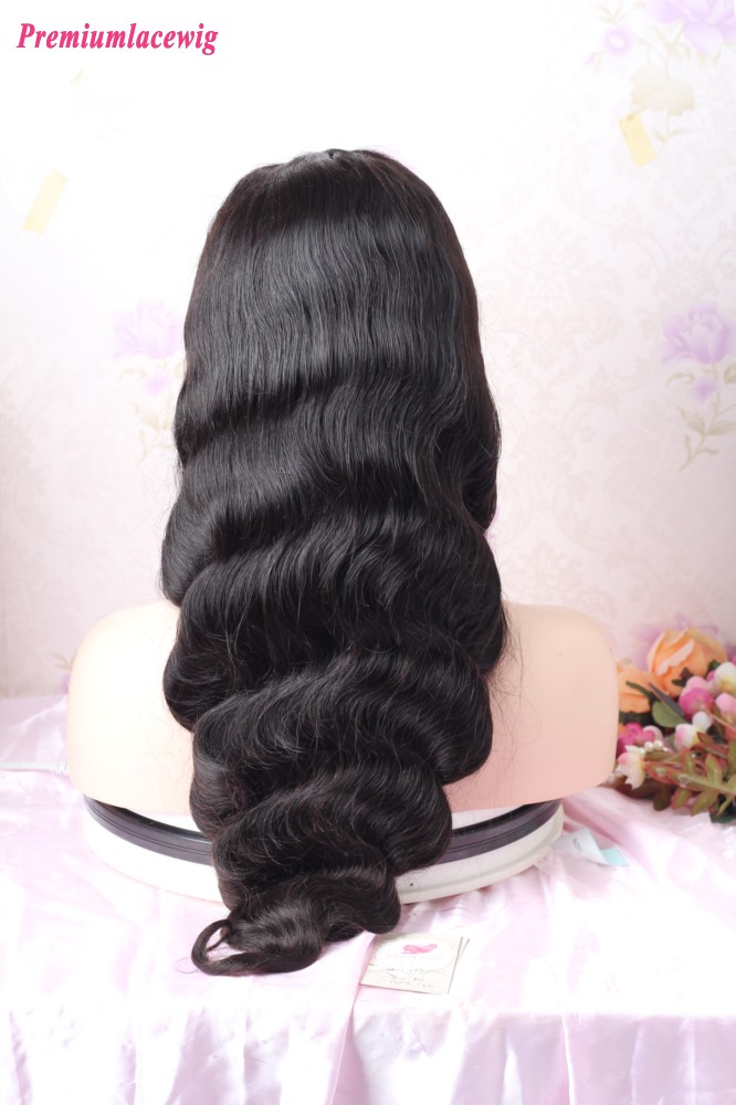 24inch  Natural Color Body Wave Full Lace Wig Small Size 150% Density