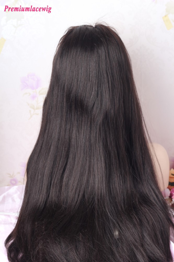 24inch Natural Color Light Yaki Straight Glueless Full Lace Wig