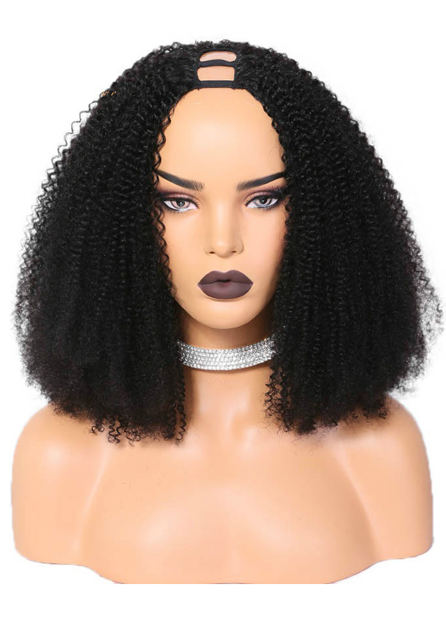 Afro Kinky Curly U Part Wigs Human Hair Wig 250% u part Human Hair Wig 20inch
