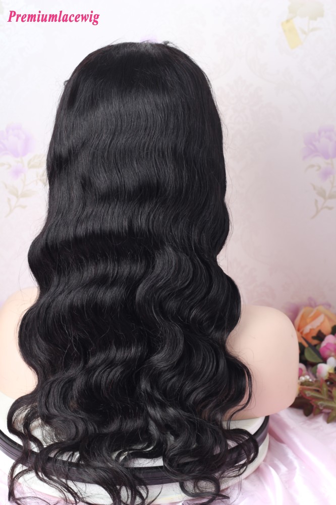 Silk Top 22inch Natural Color Body Wave 180 Density Glueless Full Lace Wig