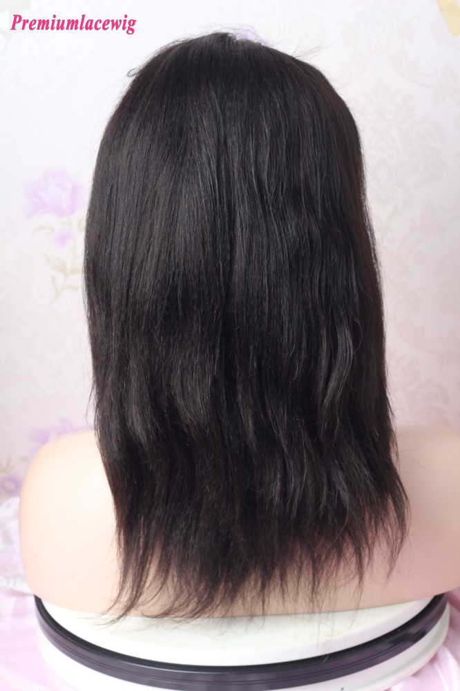 12inch Natural Color Yaki Straight 360 Lace Wig