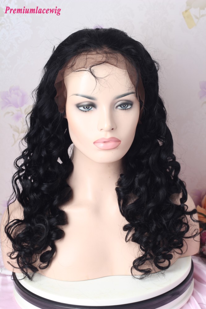 24inch Color 1 Loose Wave Lace Front Wig 180 Density