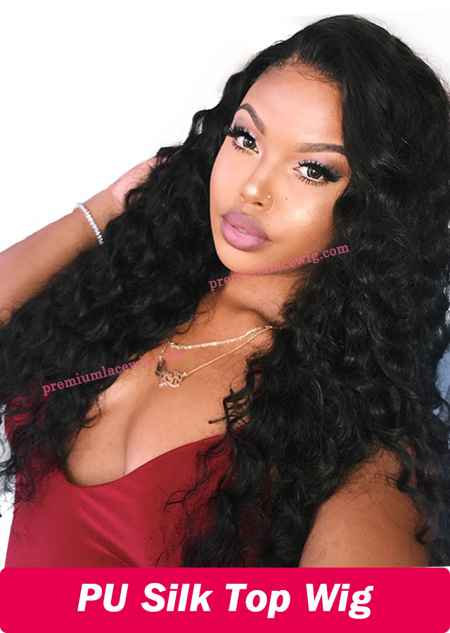 cheap PU silk base lace front wig