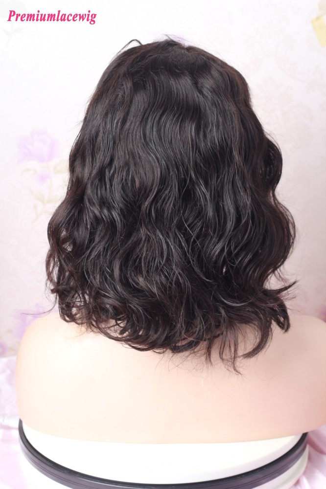 Silk Top 12inch Natural Color Romantic Curl Lace Front Wig 150 Density