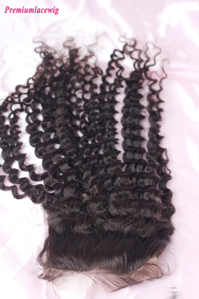 Brazilian Deep Curly Hair Lace Closure Hair 16inch