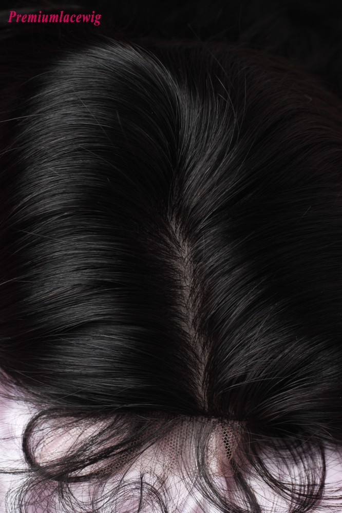 Malaysian Virgin Hair 4x4 Silk Base Straight Lace Front Wig 18inch