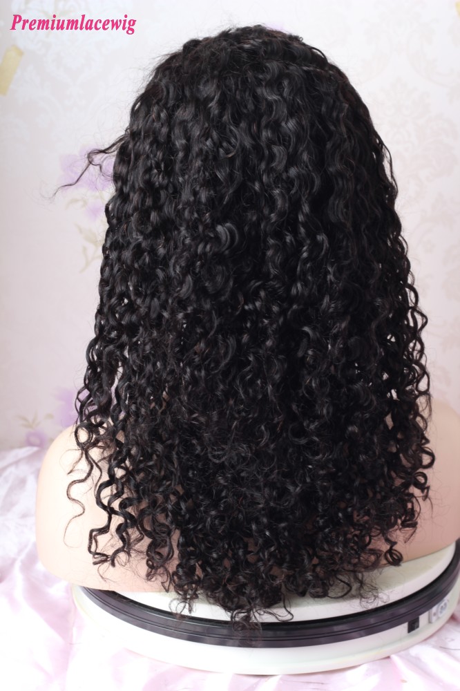 Deep Curly Brazilian Virgin Hair 18inch 13x4 Lace Front Wig