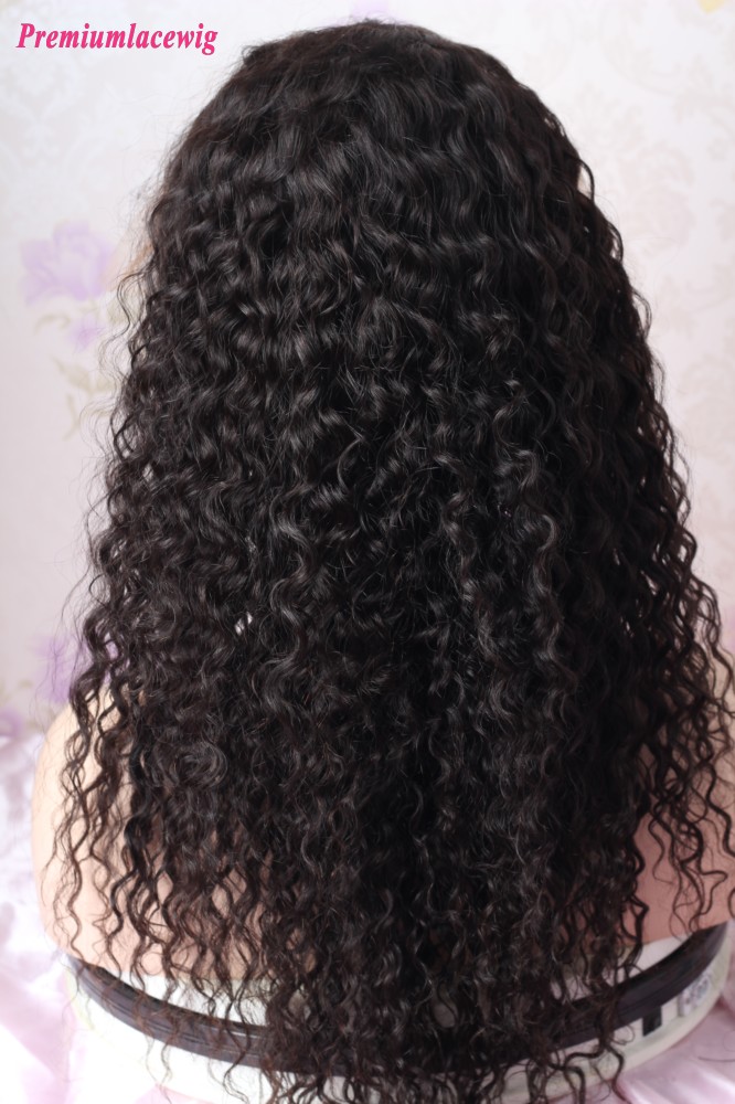 Deep Curly Brazilian Virgin Hair 18inch 13x4 Lace Front Wig 150 Density