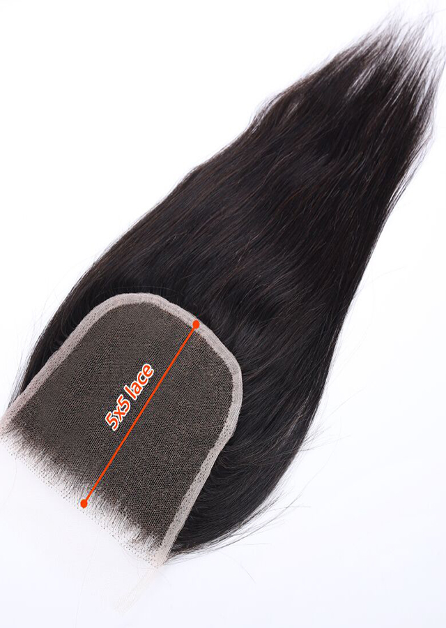 Straight 5x5 HD Lace Closure Peruvian Human Hair Transparent Lace