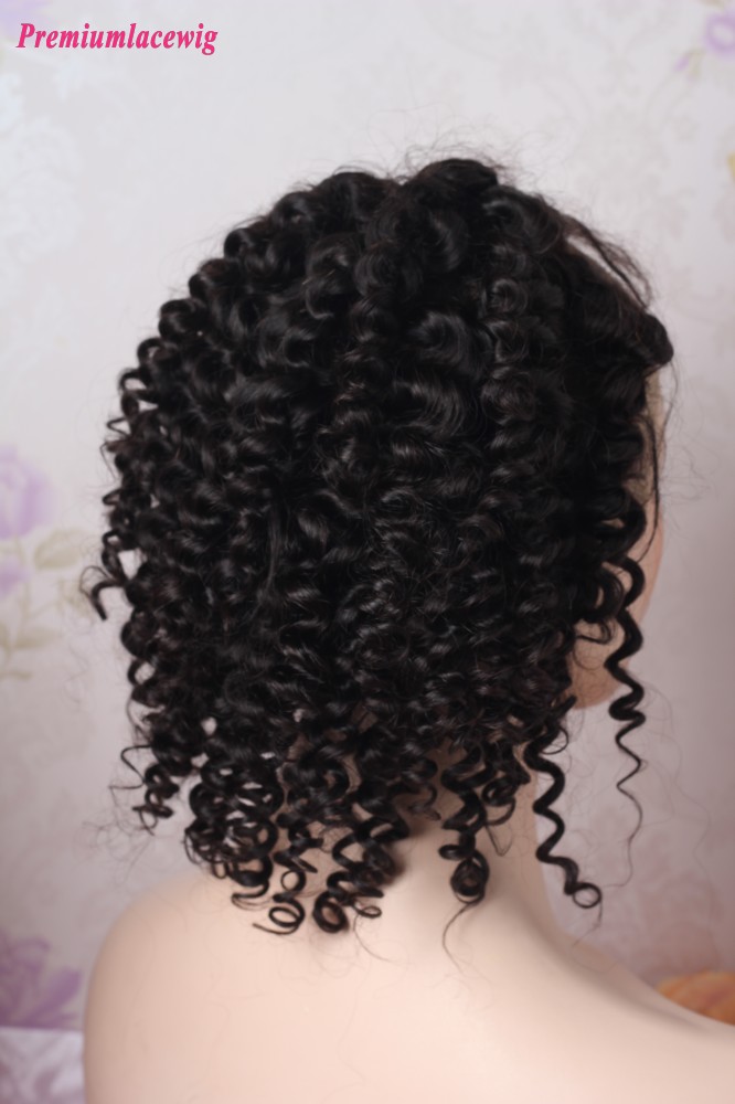 10inch Deep Curly Glueless Full Lace Malaysian Virgin Hair Wig