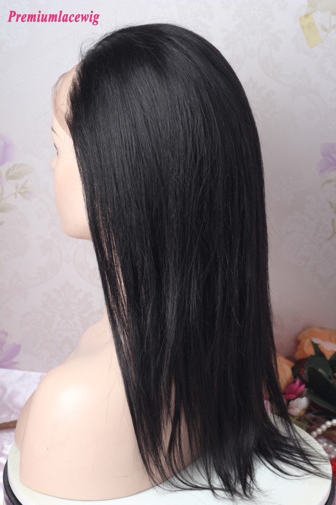 12inch Glueless Full Lace Straight Brazilian Virgin Hair Wig