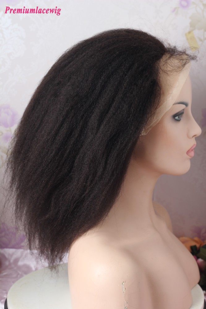 12inch Kinky Straight 13X6 Lace Front Wig 180 Density
