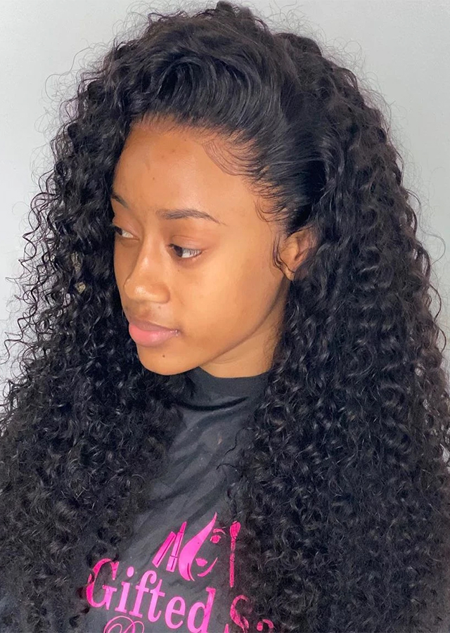 Curly Human Hair Lace Front Wigs Pre Plucked Human Hair Wigs 22inch