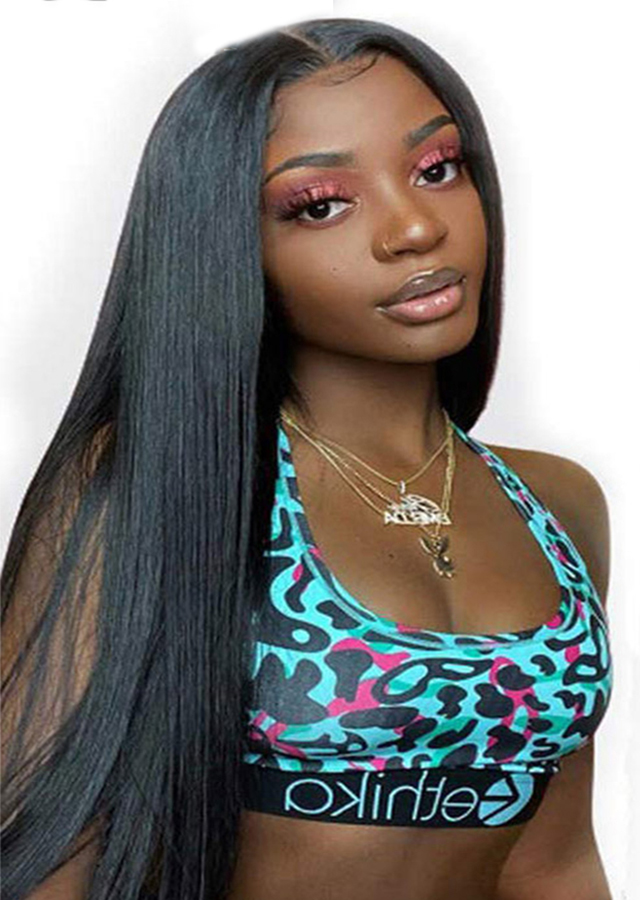 HD Lace Frontal Wig 13x6 Human Hair PrePlucked Bone Straight Transparent Lace