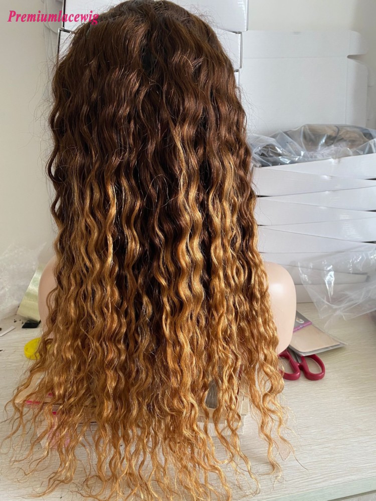 22inch Loose Wave 250% density 13x6 Ombre Color 1B/4/27