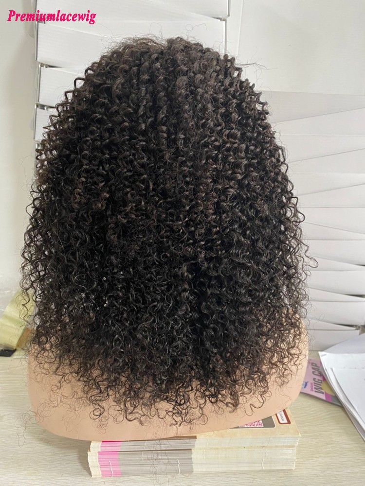 18inch  4x4 Kinky Curly Closure Wig Long Curly Lace Wigs For Women