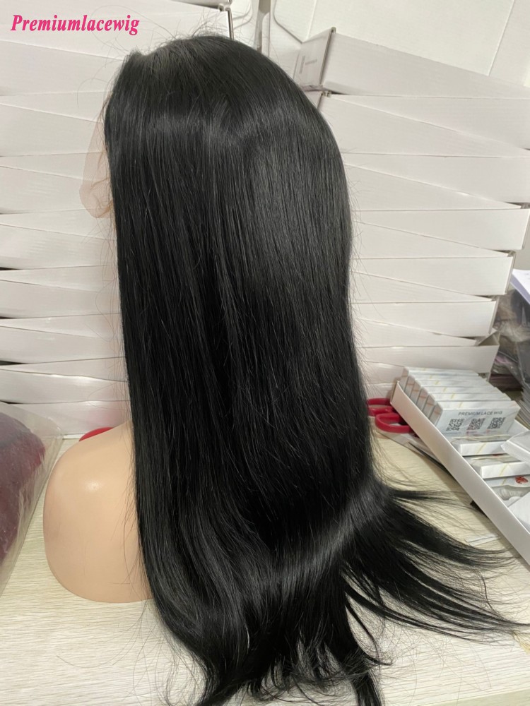 22inch Color 1 Straight  13x4 Lace Human Hair Wigs 150% Density 