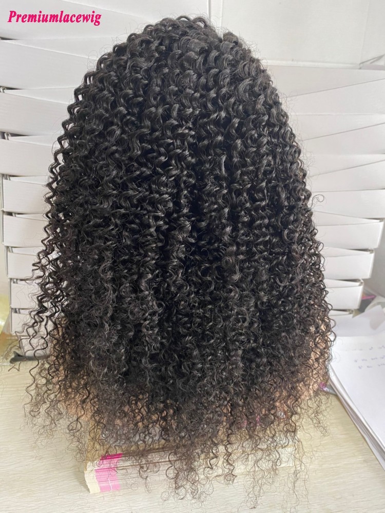 4X4 24inch Lace Closure Wig Remy Brazilian Kinky Curly Wig Human Hair Wigs For Women Pre Plucked Hairline