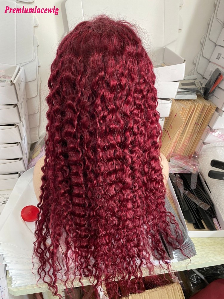 99J Color Wavy 180% Density 24inch 13x6 Lace Front Wigs 