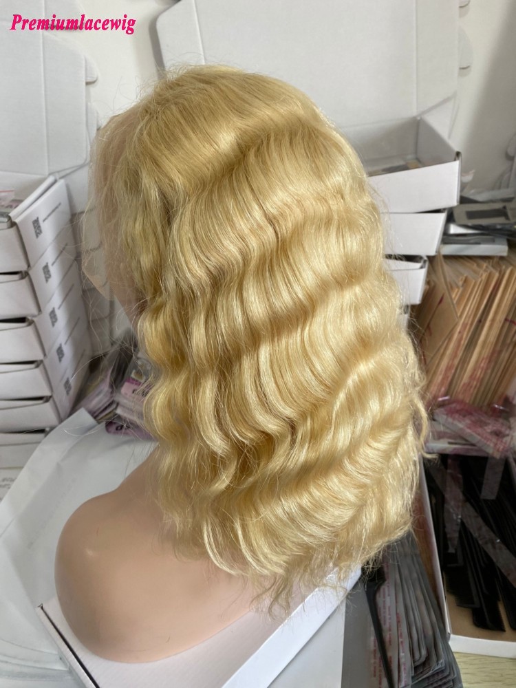 Blond 613 Lace Front Wig Body Wave Transparent Lace Color 150% Density 16inch