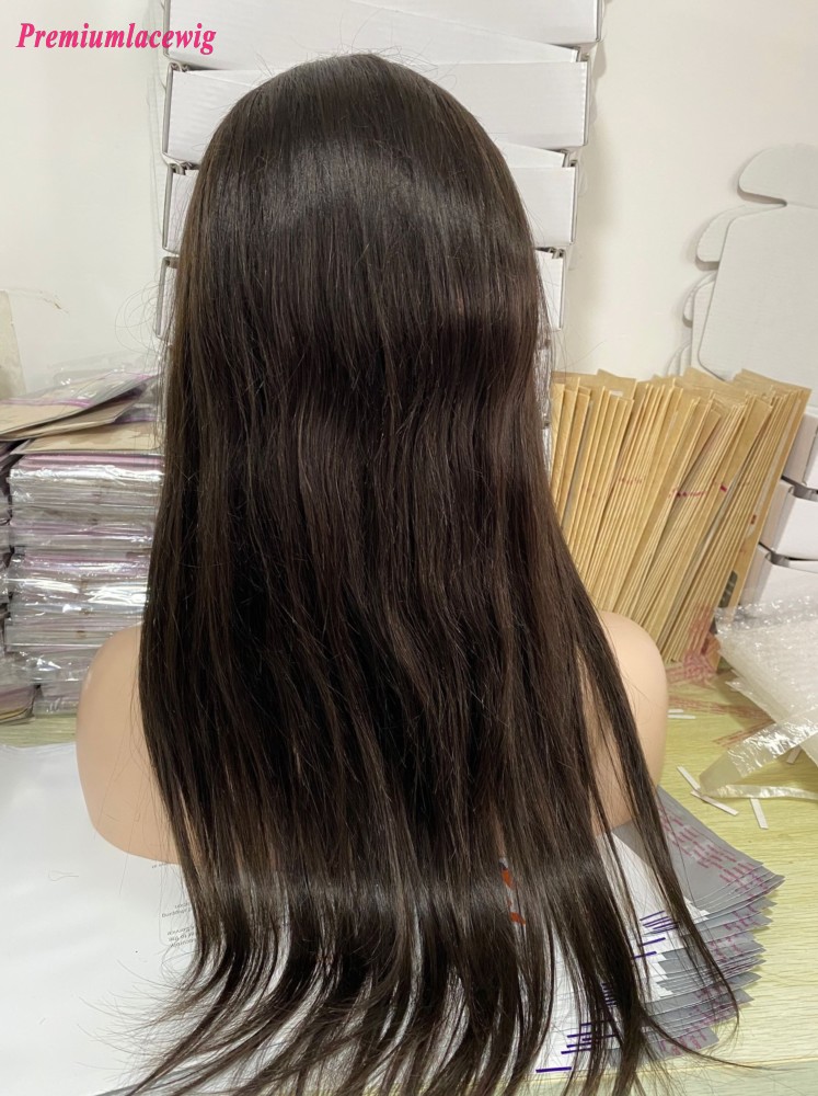 20inch Color 2 Striaght 120% Density Glueless Full Lace Wig  extra lace is cut