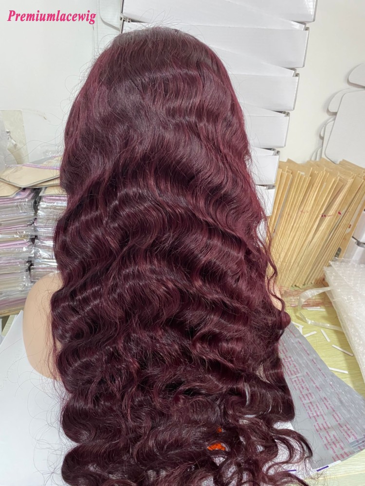 99J 28inch Body Wave 180% Density 13x4 Lace Front Wig Virgin Human Hair Wig extra lace is cut 