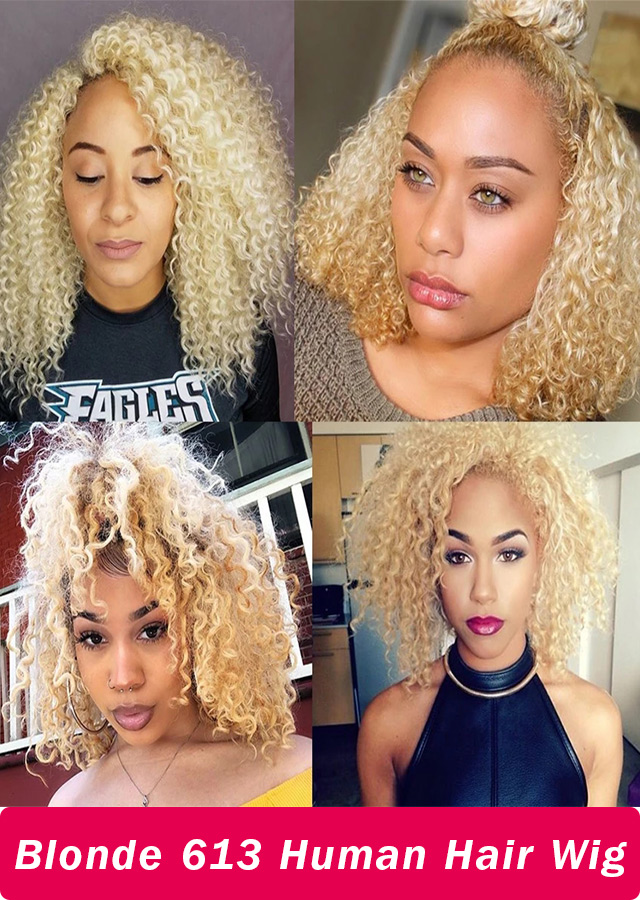 Bob Blonde Color 613 lace Front Wig Brazilian Hair Body Wave Bob Pre-Plucked 10inch
