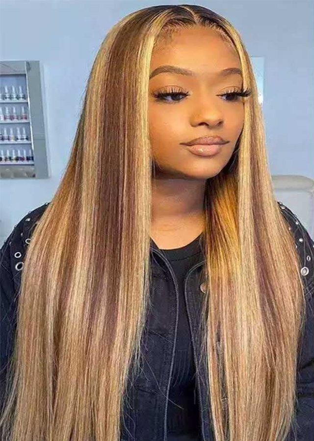 Piano color lace front wig