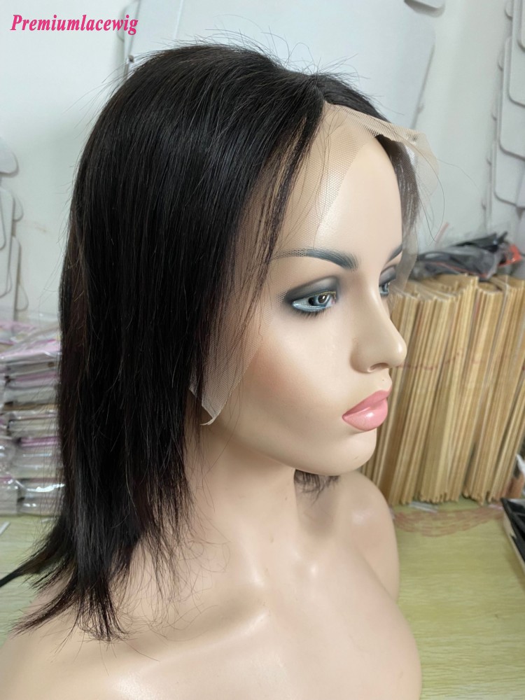 12inch Bob Straight Lace Front Human Hair Wigs 13x4 Pre Plucked