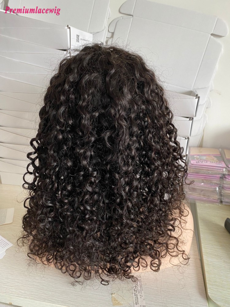 20inch PU Silk Top Deep Wave 150 Density Pre Plucked Wig For Sale 