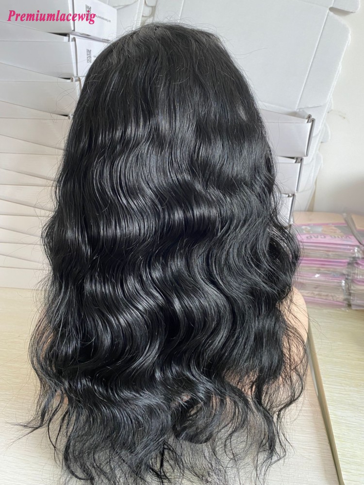 13x4 18inch 150% Density Color 1 Body Wave Lace Front Wig