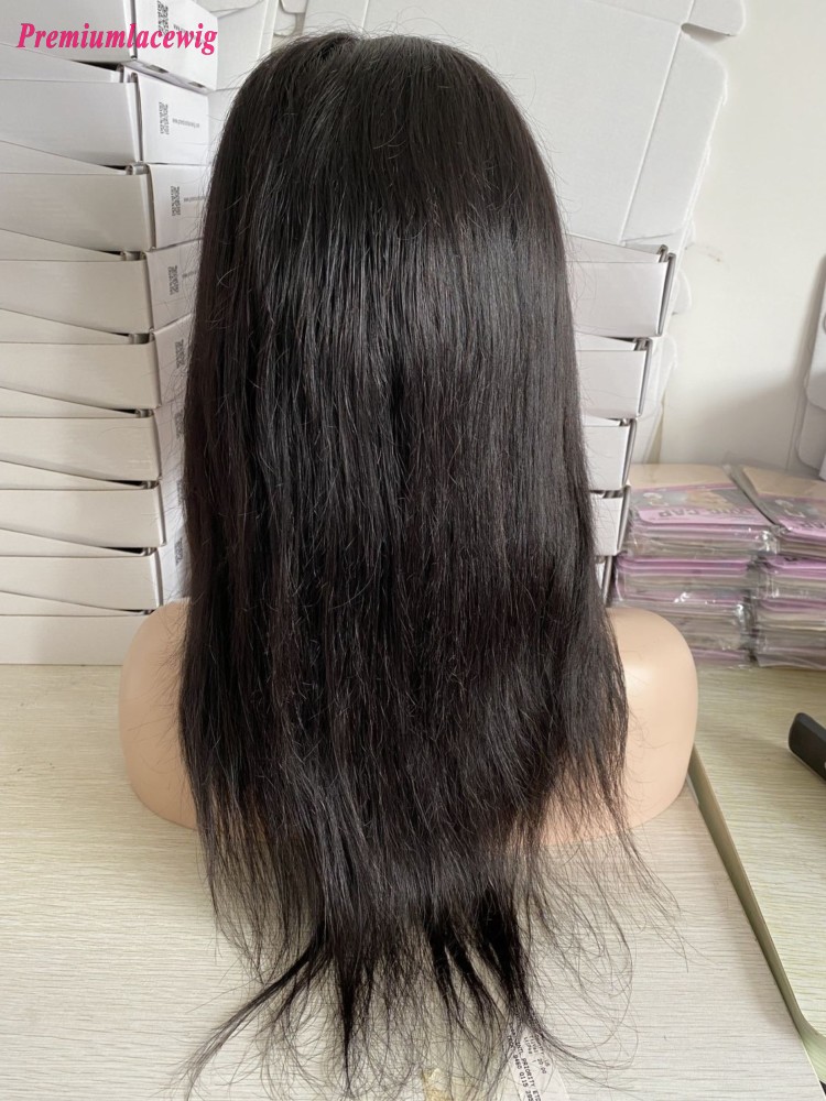 Silk Top Glueless Full Lace Wig 16inch 150 Density Straight Human Hair Wig
