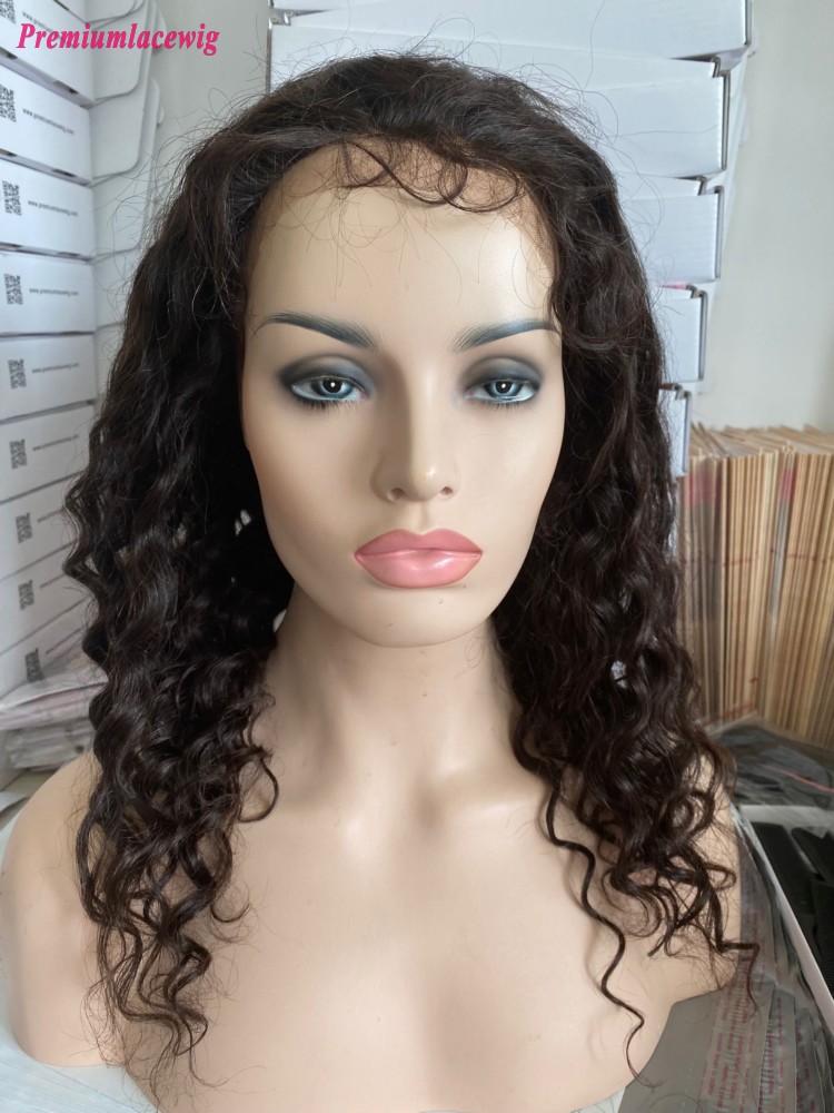 20inch Deep Wave Full Lace 0.12 Hard Swiss Lace 150 Density Pre Plucked
