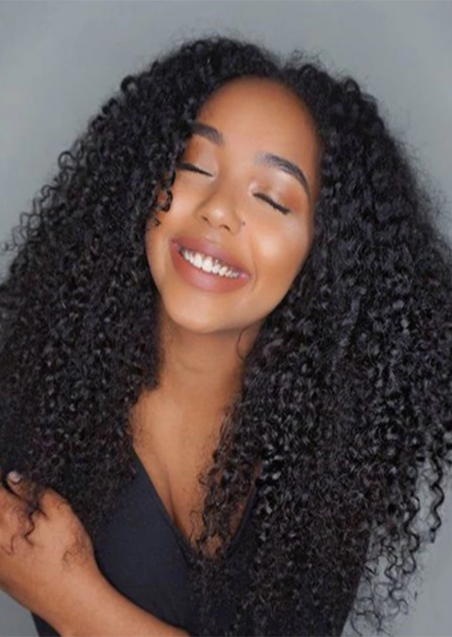 250 Density Kinky Curly Wig Lace Front Human Hair Wigs For Women 