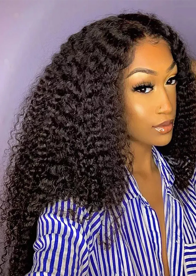 Curly Lace Front Wig Malaysian Pre Plucked Bleached Knots Curly Human Hair Wig