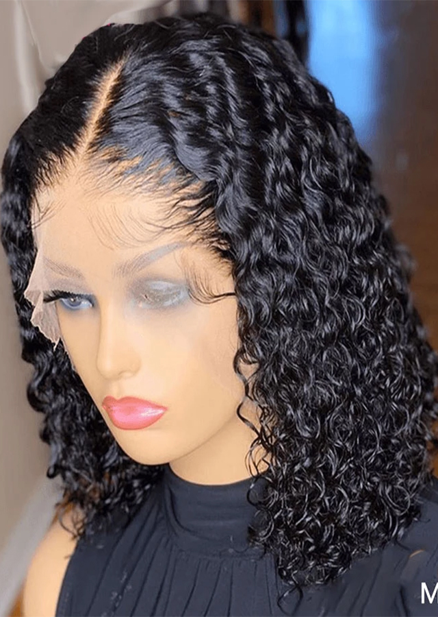 Brazilian Curly Lace Bob Wigs Pre Plucked With Baby Hair Human Hair Wigs