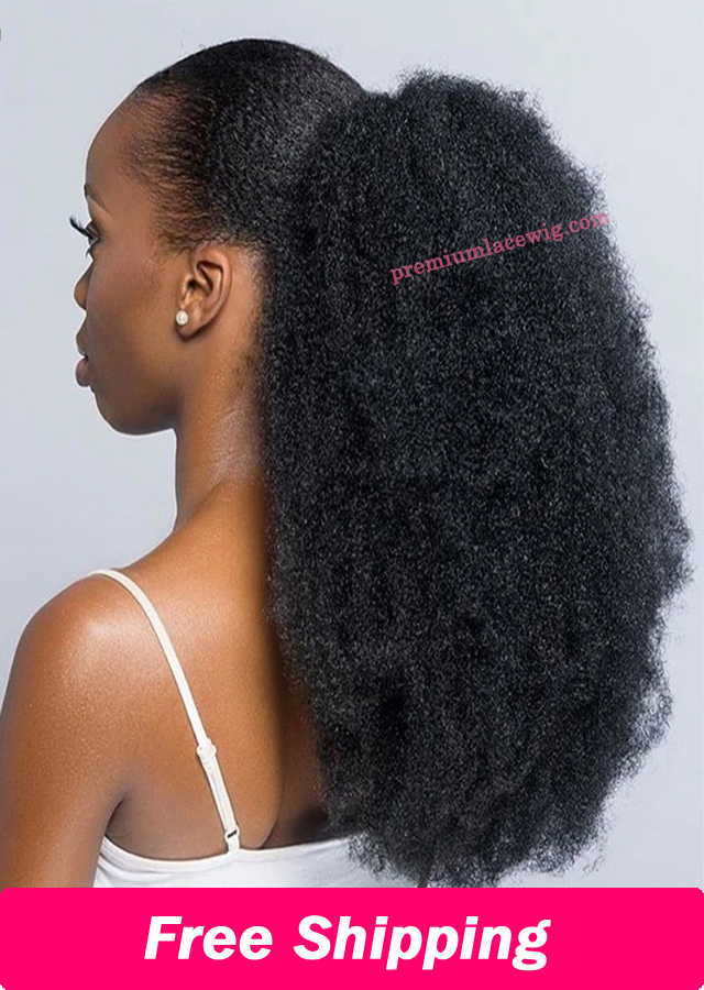 Afro Kinky Curl Drawstring Ponytail Human Hair Ponytail For Black Women