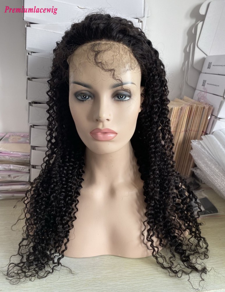 HD 5x5 Lace Closure Wig 28inch Kinky Curly 180% Density Transparent Lace For Black Women
