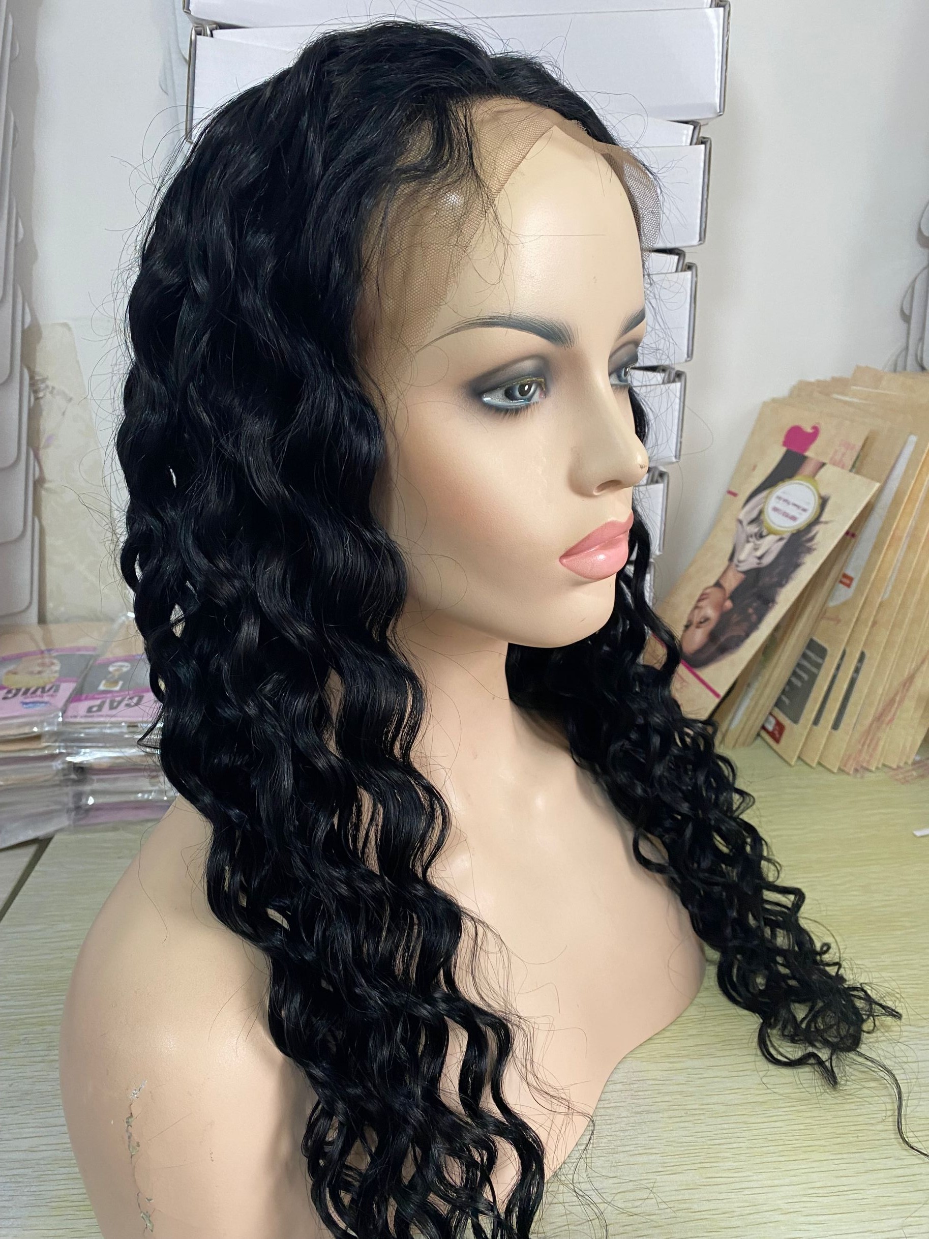 26inch Color 1 Loose Wave T part Lace Front Wig 