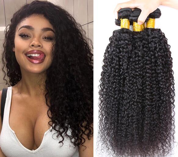 Brazilian Kinky Curly Human Hair Bundles Natural Black Human Hair Weave Extensions For Black Women Bundles Wholesale